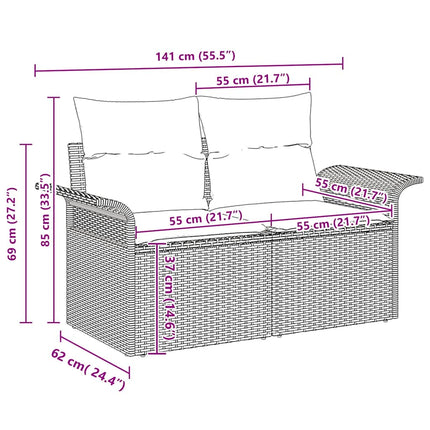 Havesofa Sæt 4 stk. Sort polyrattan