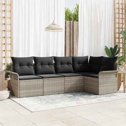 Havesofa Sæt med pude 5 pcs polyrattan