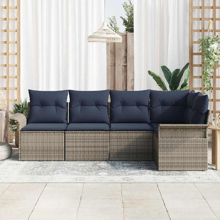 Havesofa Sæt 5 stk. Grå polyrattan