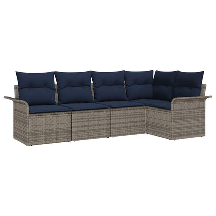 Havesofa Sæt 5 stk. Grå polyrattan