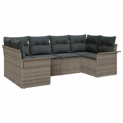 Havesofa Sæt 6 stk. Grå polyrattan
