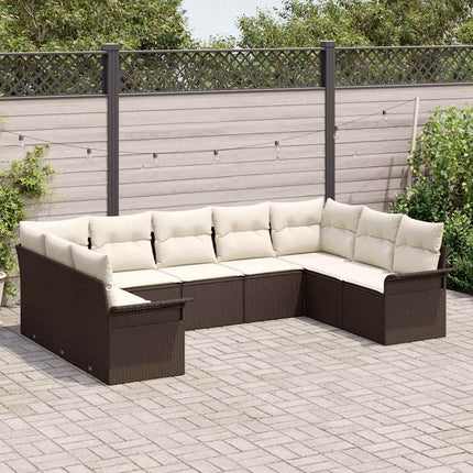 Havesofa Sæt med pude Brun polyrattan