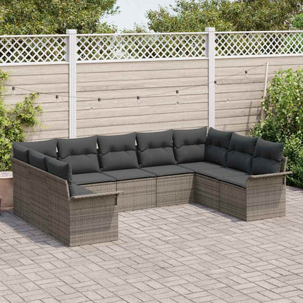 Havesofa Sæt med pude Grå polyrattan