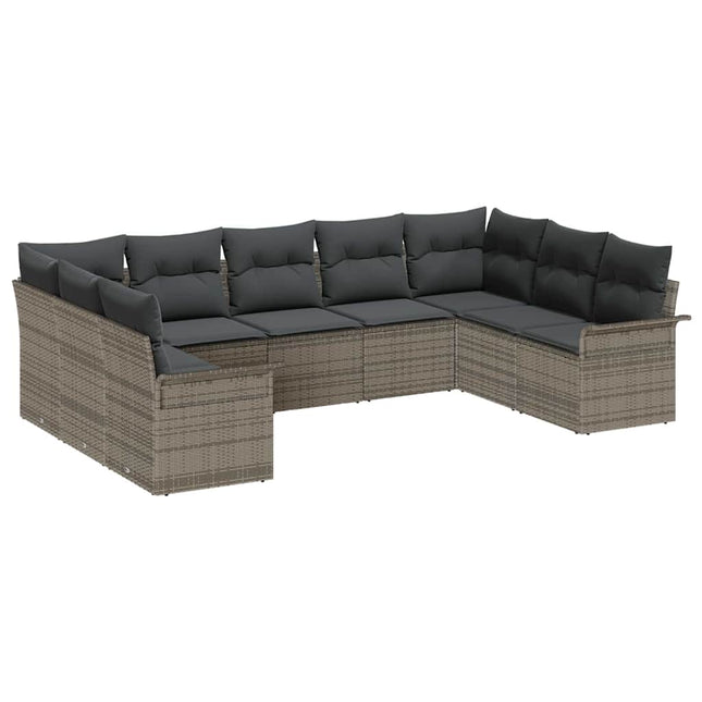 Havesofa Sæt med pude Grå polyrattan