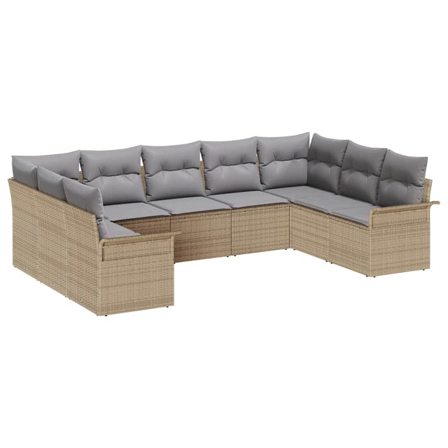 Havesofa Sæt med pude Beige polyrattan