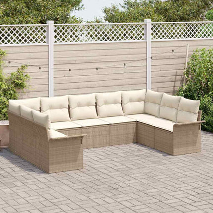 Havesofa Sæt med pude Beige polyrattan