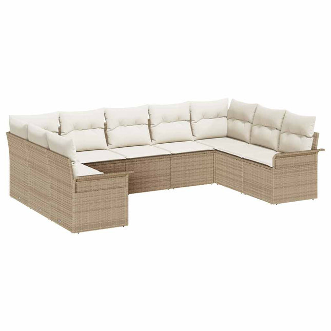 Havesofa Sæt med pude Beige polyrattan