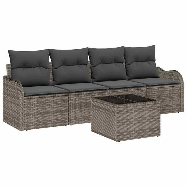 Havesofa Sæt Grå polyrattan