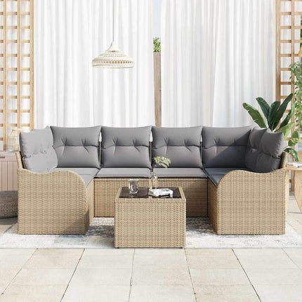 Havesofa Sæt Beige 55 x 55 x 37 cm polyrattan
