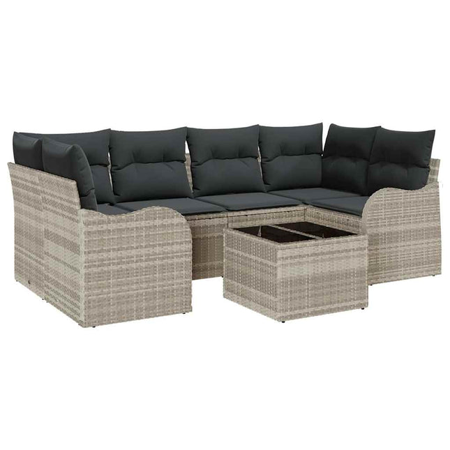 Havesofa Sæt Lysegrå 55 x 55 x 37 cm polyrattan