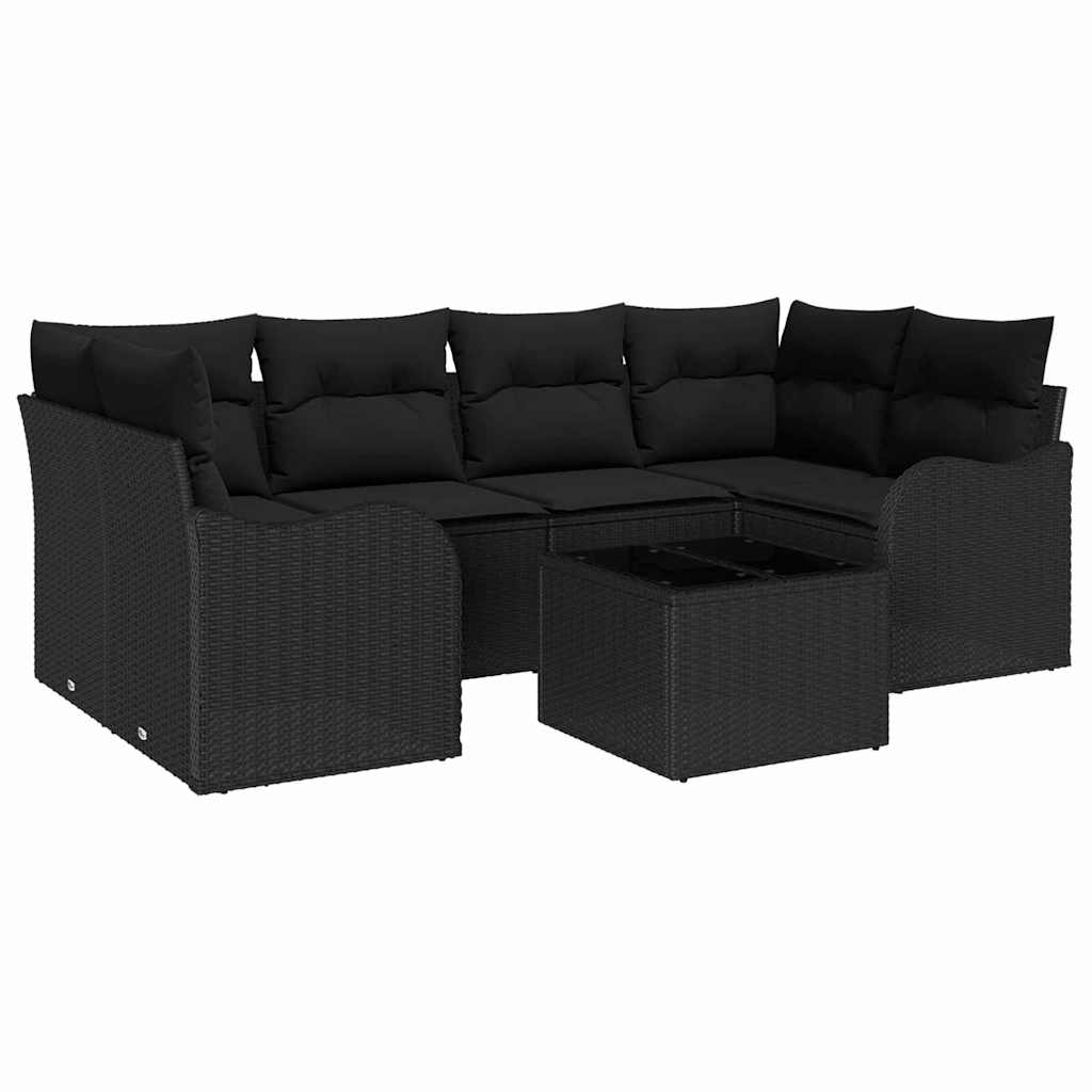 Havesofa Sæt Sort 55 x 55 x 37 cm polyrattan