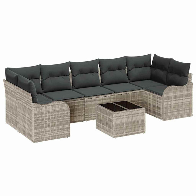 Havesofa Sæt Lysegrå 55 x 55 x 37 cm polyrattan