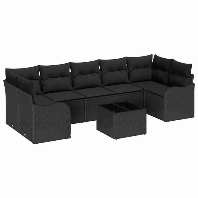 Havesofa Sæt Sort 55 x 55 x 37 cm polyrattan