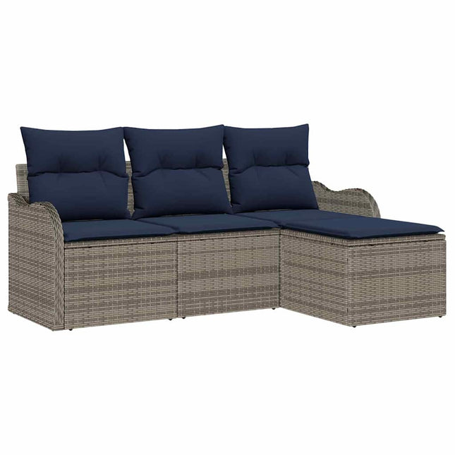 Havesofa Sæt Grå polyrattan