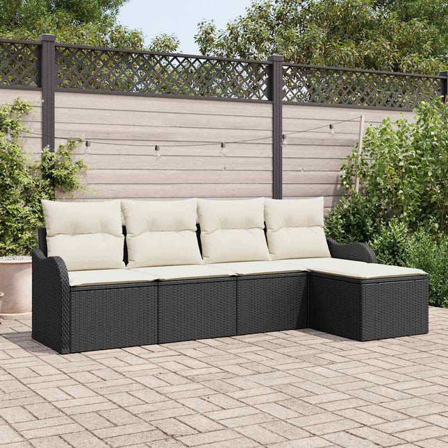 Havesofa Sæt Sort polyrattan