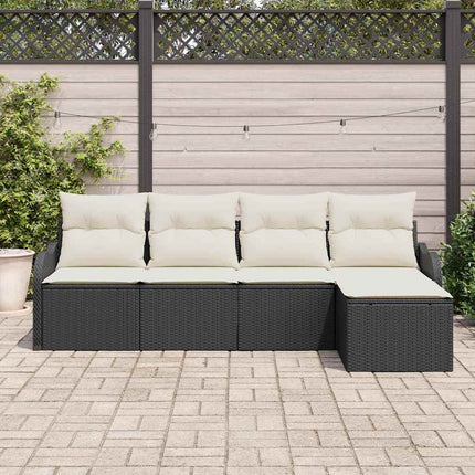 Havesofa Sæt Sort polyrattan