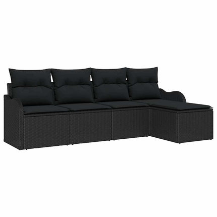 Havesofa Sæt Sort polyrattan