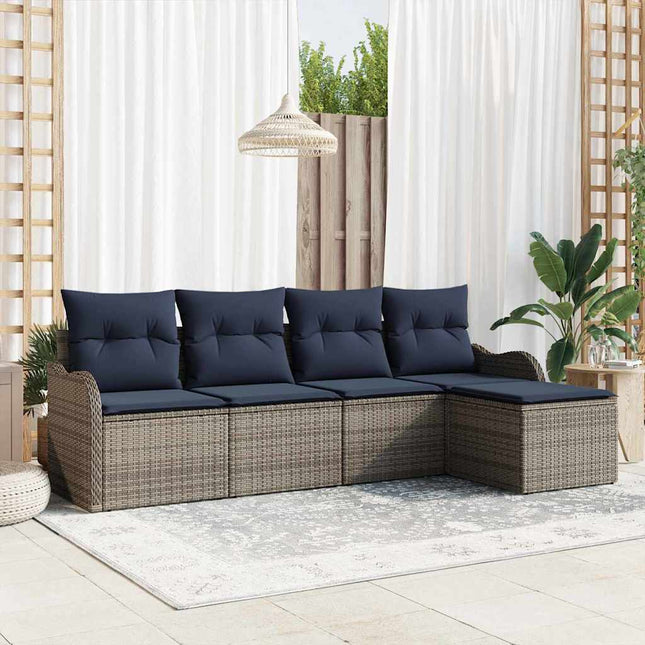 Havesofa Sæt Grå polyrattan