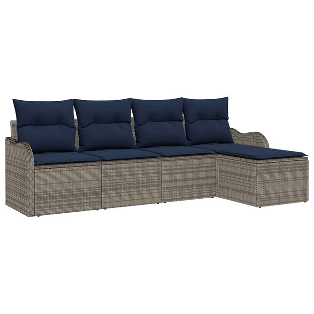 Havesofa Sæt Grå polyrattan