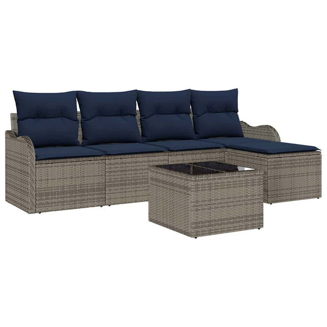 Havesofa Sæt Grå polyrattan