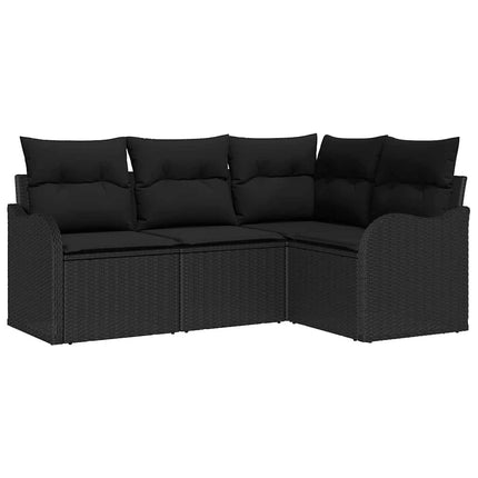 Havesofa Sæt Sort polyrattan
