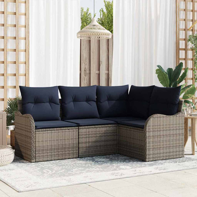 Havesofa Sæt Grå polyrattan