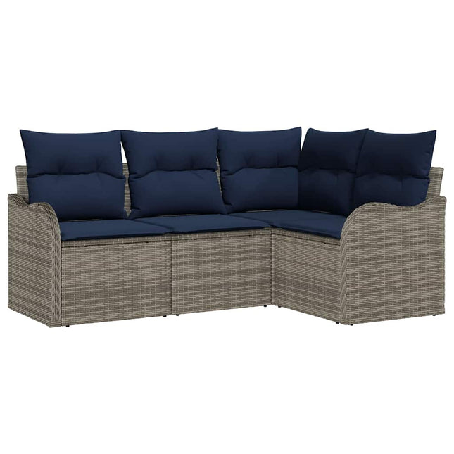 Havesofa Sæt Grå polyrattan