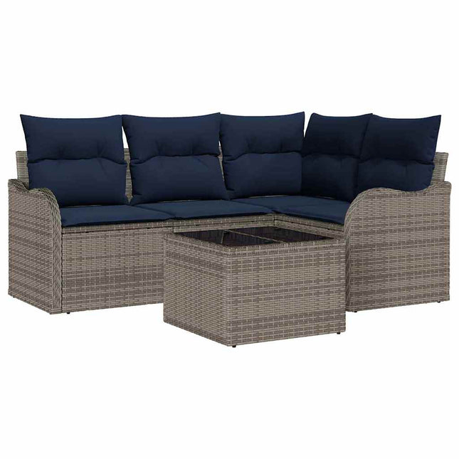 Havesofa Sæt Grå polyrattan