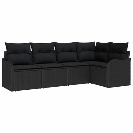 Havesofa Sæt Sort polyrattan