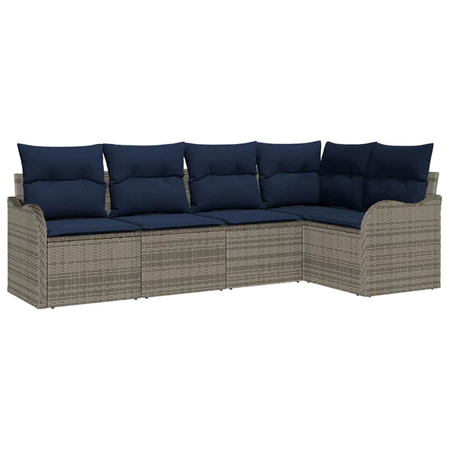 Havesofa Sæt Grå polyrattan