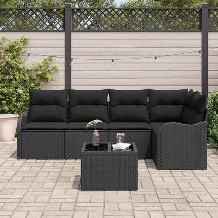 Havesofa Sæt Sort polyrattan