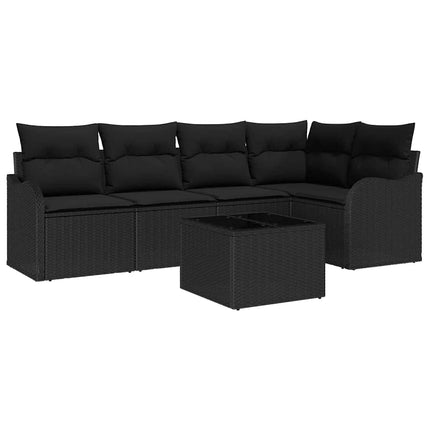 Havesofa Sæt Sort polyrattan