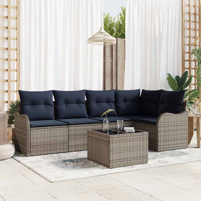 Havesofa Sæt Grå polyrattan