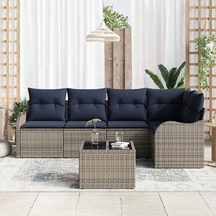 Havesofa Sæt Grå polyrattan