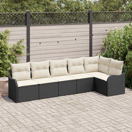 Havesofa Sæt Sort polyrattan