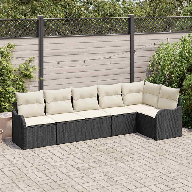 Havesofa Sæt Sort polyrattan