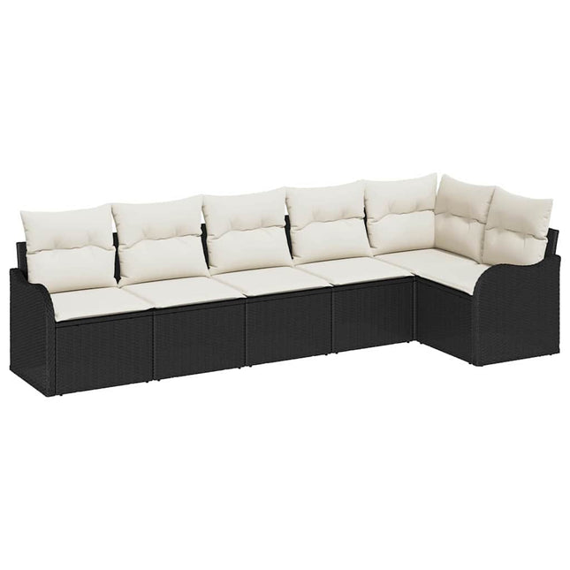 Havesofa Sæt Sort polyrattan