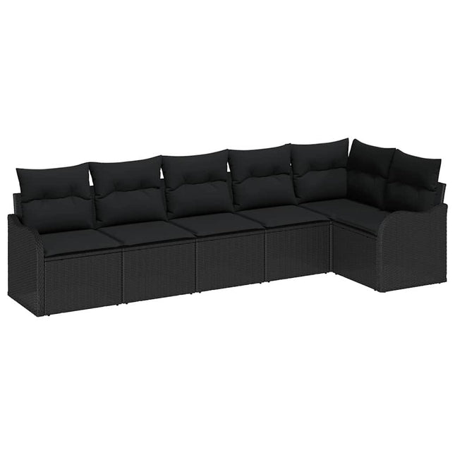 Havesofa Sæt Sort polyrattan