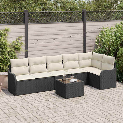 Havesofa Sæt Sort polyrattan