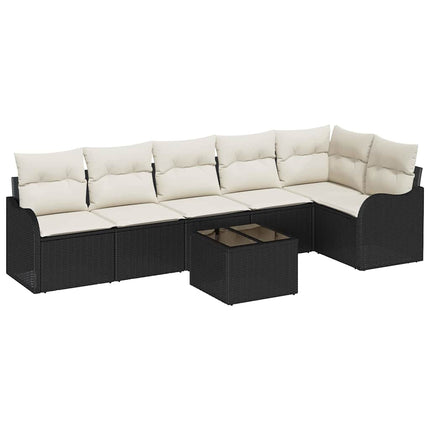 Havesofa Sæt Sort polyrattan