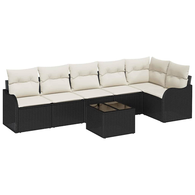 Havesofa Sæt Sort polyrattan