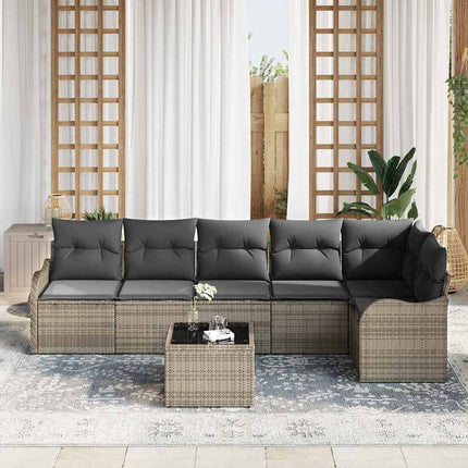 Havesofa Sæt Grå polyrattan