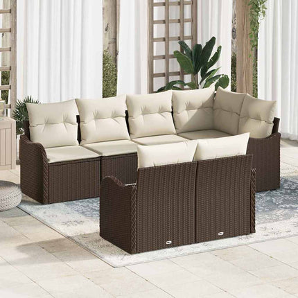 Havesofa Sæt 7 stk. Brun polyrattan