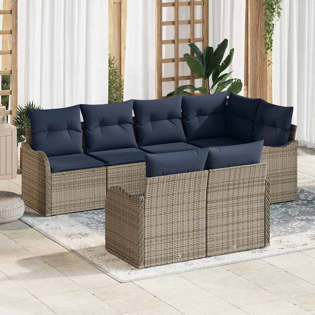 Havesofa Sæt Grå polyrattan