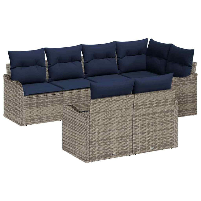 Havesofa Sæt Grå polyrattan