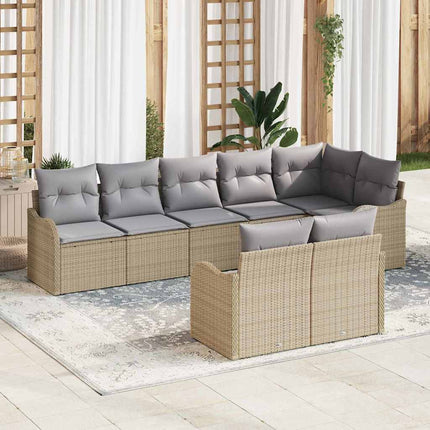 Havesofa Sæt 8 stk. Beige polyrattan