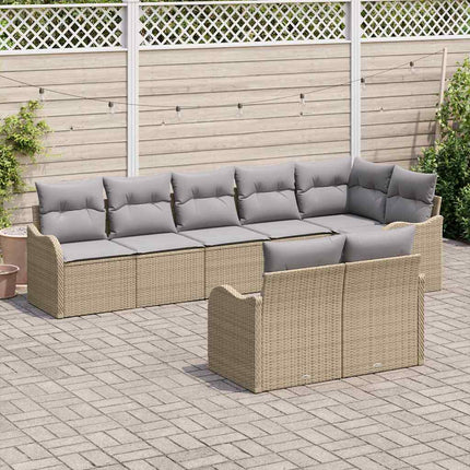 Havesofa Sæt 8 stk. Beige polyrattan