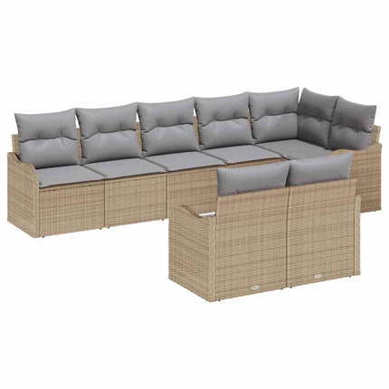 Havesofa Sæt 8 stk. Beige polyrattan