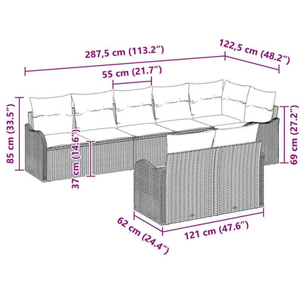Havesofa Sæt 8 stk. Beige polyrattan