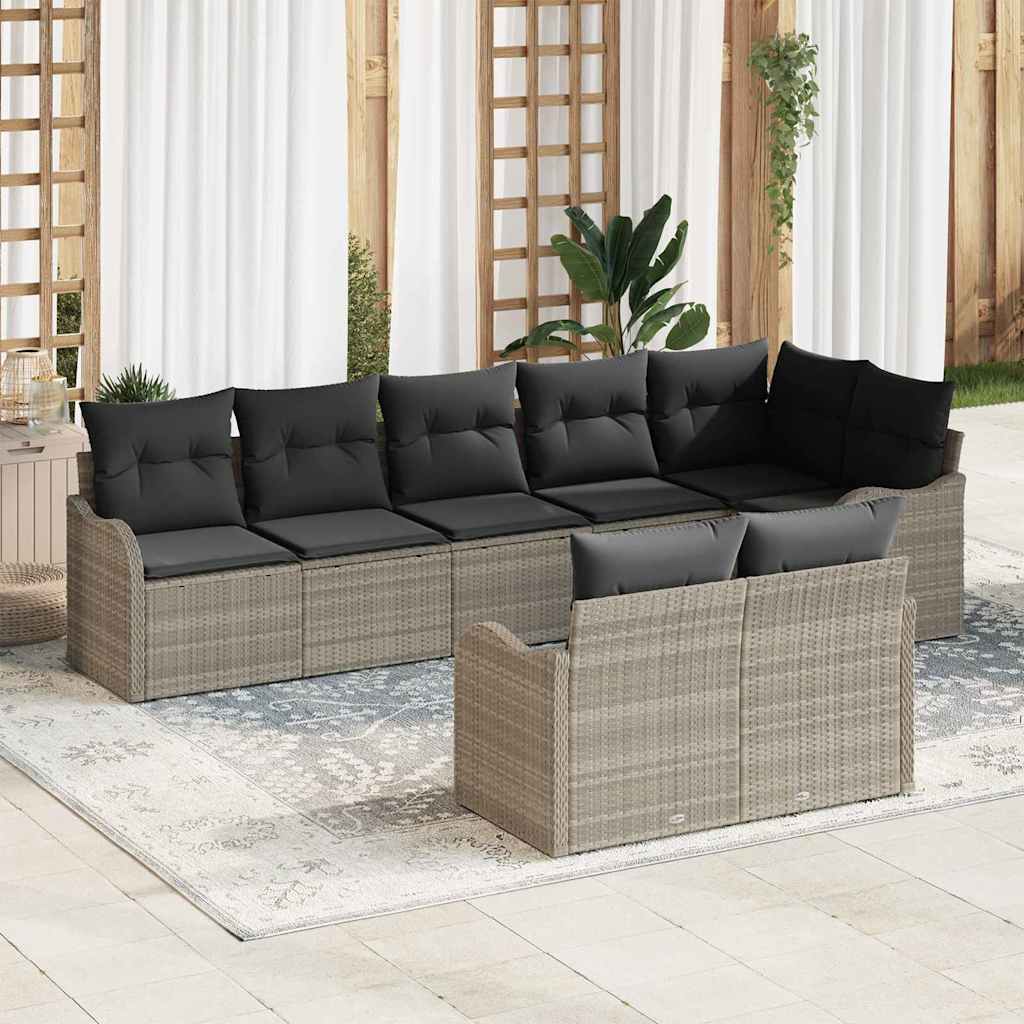 Havesofa Sæt Lysegrå polyrattan